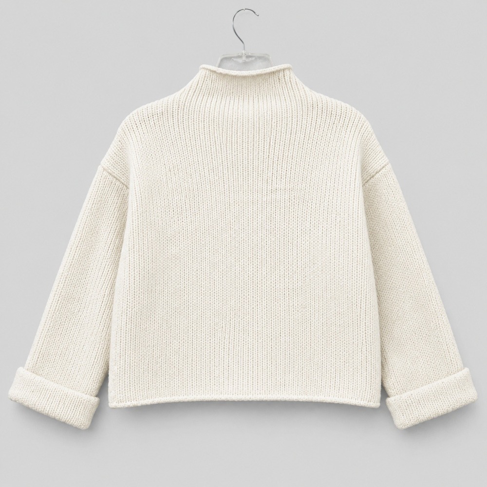Moth Anthropologie Alpaca Blend Oversized Crop Sweater Womens XS Cream Slouchy